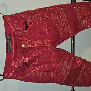 Mens jeans with red foil
